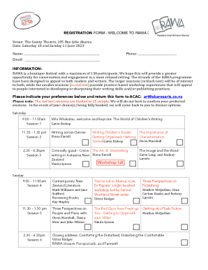 Rawa 2023 Registration Form