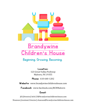 Brandywine Children’s House Enrollment Packet