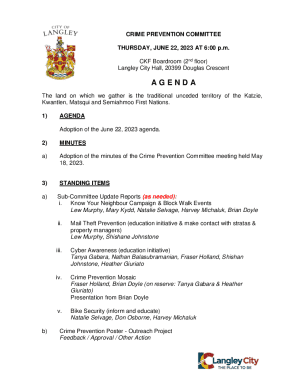 Crime Prevention Committee Meeting Minutes
