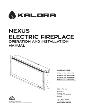 Nexus Electric Fireplace Operation and Installation Manual