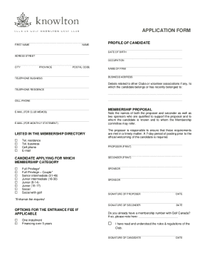 Membership Application Form