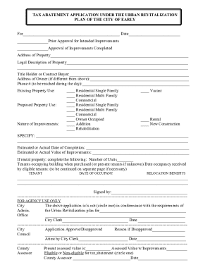 Tax Abatement Application