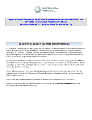 Application for the post of Adult Education Guidance Service INFORMATION
