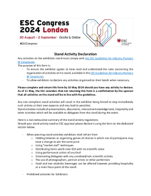Stand Activity Declaration
