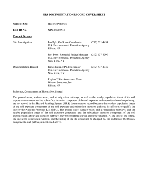 Hrs Documentation Record for Historic Potteries