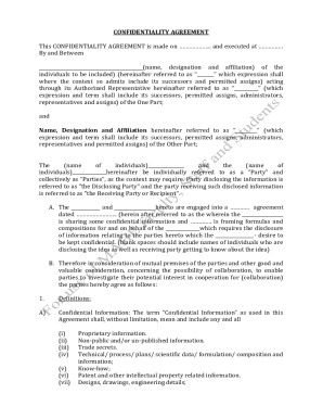 Confidentiality Agreement