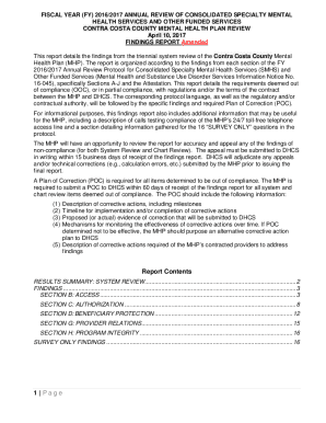 Contra Costa County Mental Health Plan Review