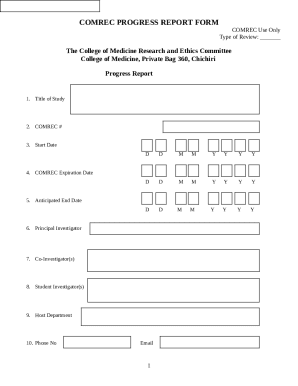 Comrec Progress Report Form