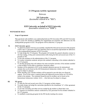 2+2 Program Activity Agreement