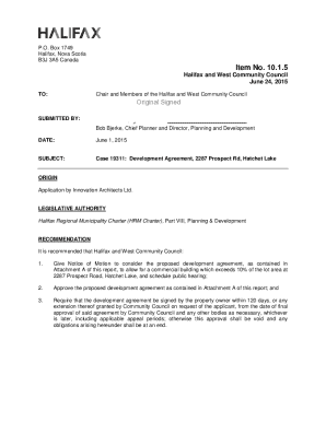 Case 19311: Development Agreement, 2287 Prospect Rd, Hatchet Lake