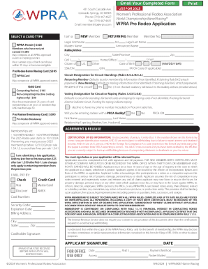 WPRA Pro Rodeo Application