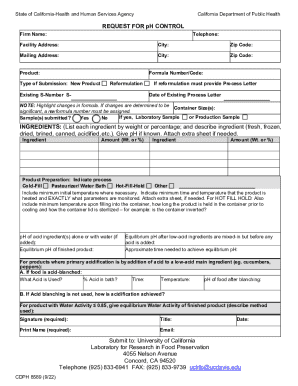 Request for Ph Control