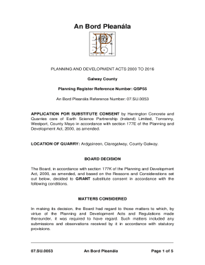 an Bord Pleanála Application for Substitute Consent