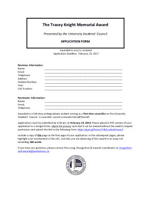 The Tracey Knight Memorial Award