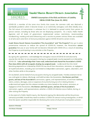 Owner Assumption of the Risk and Waiver of Liability