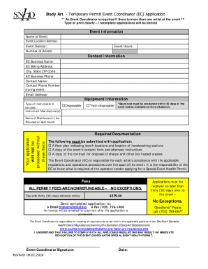 Temporary Permit Event Coordinator (EC) Application