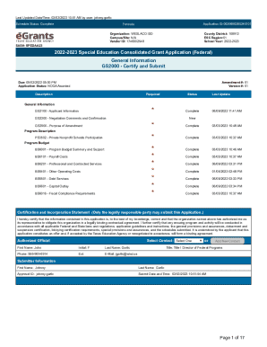 2022-2023 Special Education Consolidated Grant Application