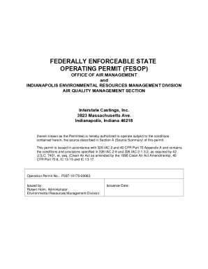 Federally Enforceable State Operating Permit (fesop)