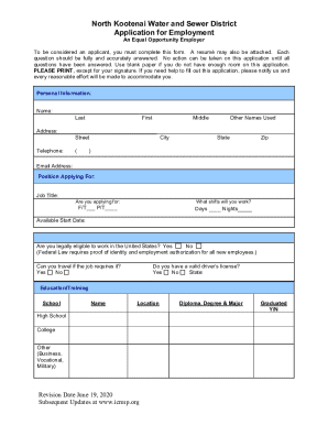 Application for Employment