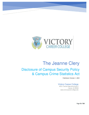 Jeanne Clery Disclosure of Campus Security Policy & Campus Crime Statistics Act