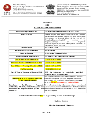 Notice Inviting E-tender