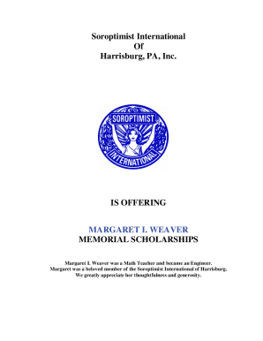 margaret i. weaver - memorial scholarships