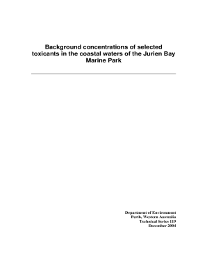 Background quality for coastal marine waters of the North ...