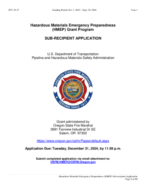 Hmep Grant Program Sub-recipient Application