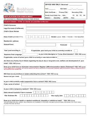 Application for Enrolment