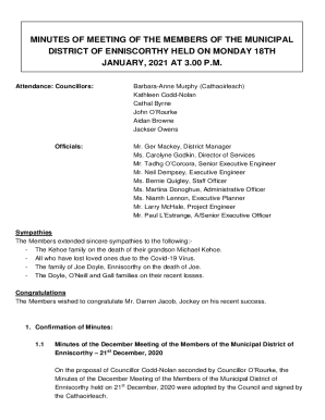 Minutes of Meeting - Enniscorthy