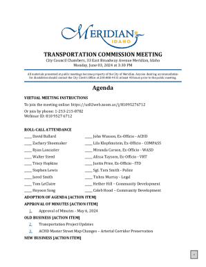 Transportation Commission Meeting Agenda