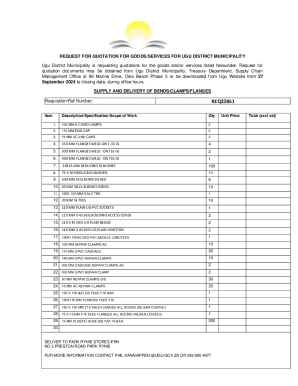 Request for Quotation for Goods/services