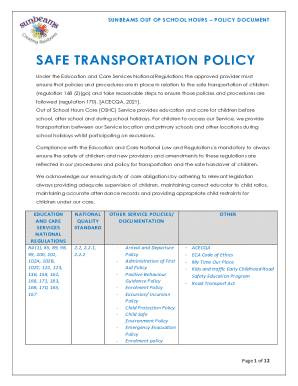 Safe Transportation Policy