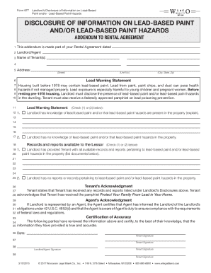 977 Disclosure of Lead Form Rental Addendum