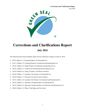 Corrections and Clarifications Report