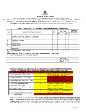 Pienaar Square, Margate from 15 AUGUST 2024 during offices hours (7h30 to 16h00) to closing date