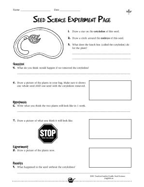 Seed Science Experiment Page