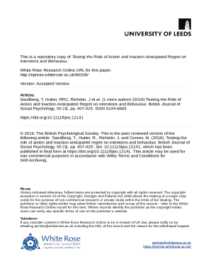 Testing the Role of Action and Inaction Anticipated Regret ...