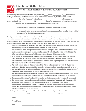 Labor Warranty Partnership Agreement