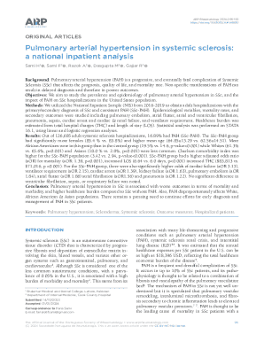 Pulmonary arterial hypertension in systemic sclerosis
