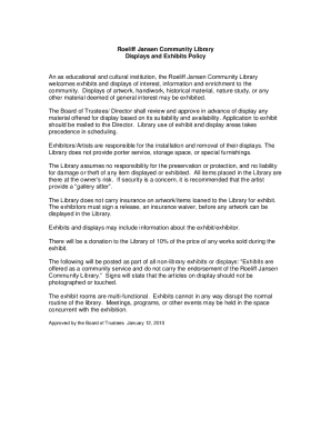 Displays and Exhibits Policy