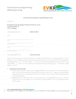 Anmeldung zum Anschluss an das Niederspannungsnetz