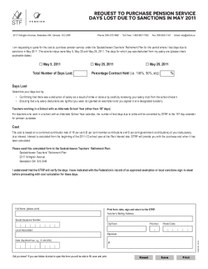 REQUEST TO PURCHASE PENSION SERVICE DAYS ...