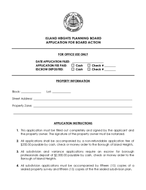 Island Heights Planning Board Application