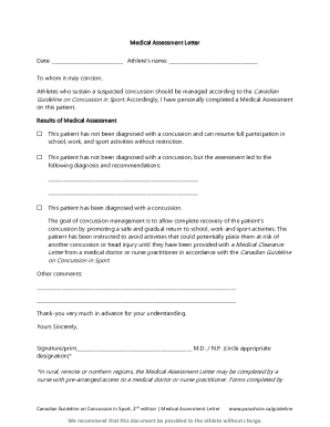 Medical Assessment Letter