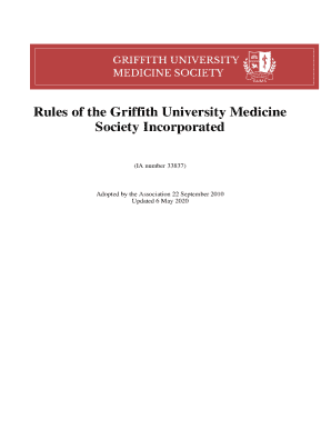Griffith University Medicine Society Rules