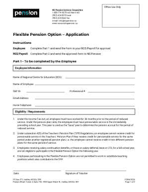 Flexible Pension Option - Application