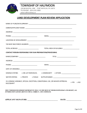 Land Development Plan Review Application