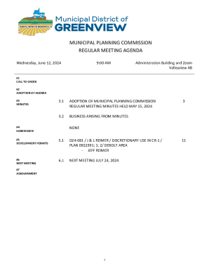 Municipal Planning Commission Regular Meeting Agenda