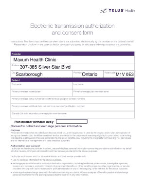 Electronic Transmission Authorization and Consent Form
